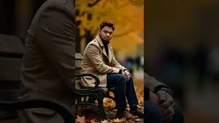 Autumn Vibes 🍁 Elegant Bench Pose   #AutumnStyle #FallVibes #BenchPose #ElegantLook #Nature