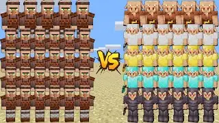 VILLAGER ARMY VS EVERY PIGLIN MINECRAFT &ndash; VILLAGER RAID AND ALL NETHER MOBS | FIGHT BATTLE