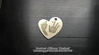 [Allison] Fiber laser marking machine Newborn handprint footprint necklace 0.8mm brass