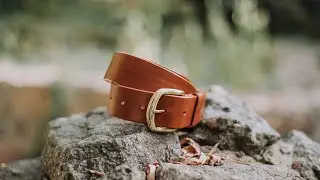 Handmade leather belt with durable buckle. Hidemont cottagecore personalized collection for men.