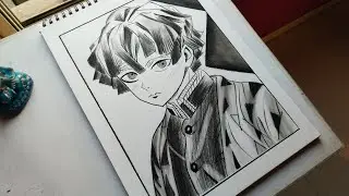 Anime character zenitsu sketch shading 📛