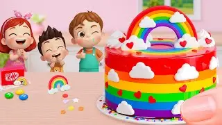 Miniature Rainbow Cake Recipe 🌈 Cute Lovely Tiny Cloud Rainbow Chocolate Cake Tutorial 💕 Yummy Teeny