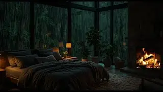⛈️ Cozy Rain, Fireplace & Thunder Ambience | 7 Hours of Relaxing Storm Sounds &ndash; No Music