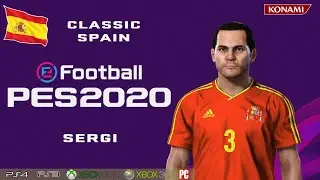 SERGI face+stats (Classic Spain) How to create in PES 2020