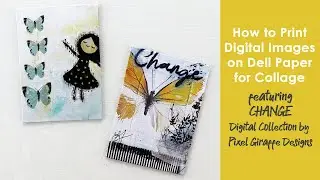 Artist Trading Cards Using Digital Kit Printed on Deli Paper