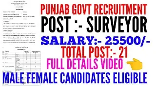 Psssb surveyor recruitment 2023 | Psssb surveyor bharti 2023