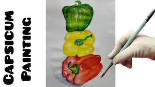 How to draw capcicum easy way/Red capsicum/Green capcicum/Yellow capsicum#Rifana art & craft
