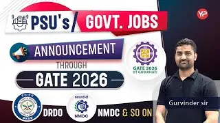 PSU's Govt Jobs announcements through GATE 2026   DRDO, NMDC & so on