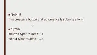 HTML Form Controls - Submit and Reset Button | Part 30