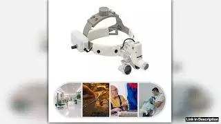 Medical Binocular Magnifier White with LED Light 35X Magnifying Lens Adjustable Headband for Clinic
