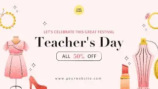 Free Teacher Day Sale Video Template (Customizable) - FlexClip