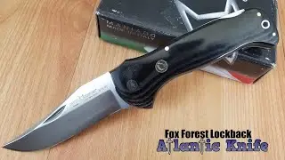 FOX FOREST LOCKBACK BLACK MICARTA HANDLE 12C27 STAINLESS FOLDING KNIFE 576ML