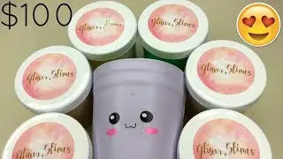 $100 GLITTER SLIMES PACKAGE REVIEW!!