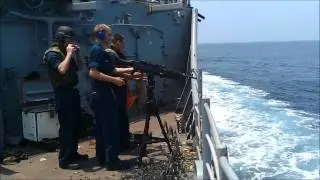 USS Hue City Underway with M240 Shoot