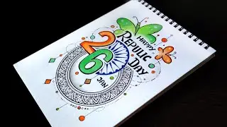Happy Republic Day Drawing 🇮🇳 | 26 January Mandala Art | Happy Republic Day Tricolour Drawing Easy 