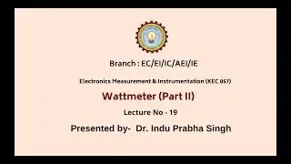 Electronics Measurement & Instrumentation | Wattmeter Part-2 | AKTU Digital Education