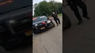 Cop pulls over biker and witnessed his friend crash 😱 ​​⁠​⁠@BUSSIN.B