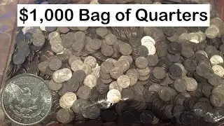 $1000 Bag of Quarters- Coin Roll Hunting for Silver Experiment (Idaho)