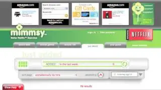 Browsing recently added titles in the Netflix Streaming Library through Mimmsy.com