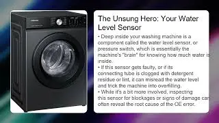 Samsung Washing Machine Error Code OE &ndash; Overflow Error Fix