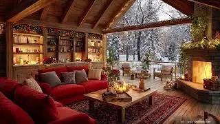 Cozy Fireplace Night ☃️ Winter Cabin Snowfall & Soft Piano Music for Deep Sleep