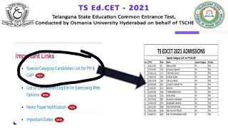 Edcet Special category candidates list for PH & CAP ||TS EDCET 2021.
