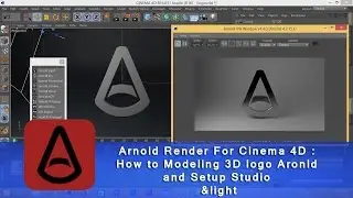 Arnold Render For Cinema 4D |  How to Modeling 3d logo Aronld and setup Studio &  light