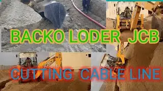 JCB OPERATOR BACKO LODER CUTTING CABLE LINE