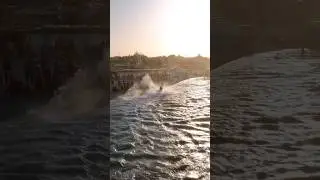 Kiter crashes into flag&hellip;watch til end #kitesurfing #kiteboarding #kitesurf #bigair #crash