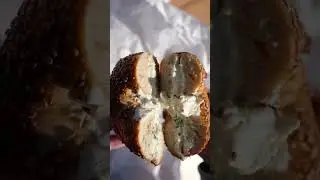 Check out this SESAME BAGEL with CHIVE CREAM CHEESE!!