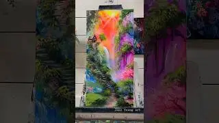 Acrylic painting WHERE DREAMS LIVE  🎨 SHORTS full tutorials on my channel