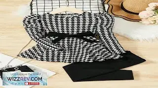 Young Girl Houndstooth Print Gigot Sleeve Belted Top & Leggings SHEIN Review