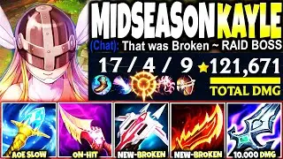 This New Midseason KAYLE ON-HIT BUILD made me RAID BOSS ~ 3shot & 120k+ Dmg ⚡ LoL Kayle s13 Gameplay