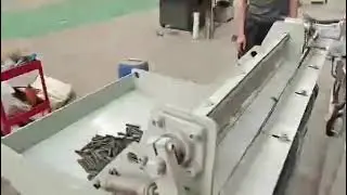 Automatic steel rod chamfering and ends marking machine. Steel bar chamfering&ends printing machine