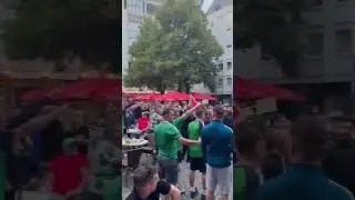 NorthernIreland fans in K&ouml;ln chanting towards a Pali-Protest: 