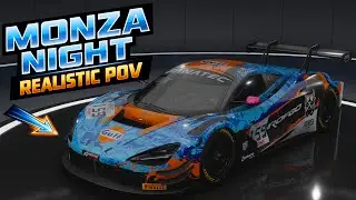 Realistic POV Night Lap at Monza | McLaren 720S GT3 Evo | 4K 60FPS