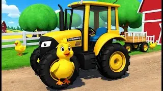 Three Chicks Ride the Farm Tractor 🐥🚜 | 3D Animated Nursery Rhyme for Kids