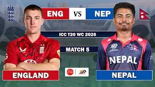 🔴LIVE: England vs Nepal, 5th T20 | Live Cricket match Today &bull; ENG vs NEP Match Commentary LAST 2 OVR