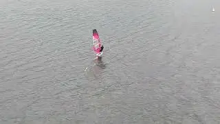 Windfoiling on Narrabeen Lake from a drone 2