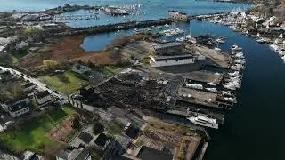 Aftermath of fire at Seaport Marine in Mystic