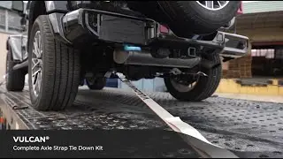 VULCAN Complete Axle Strap Tie Down Kit with Snap Hook Ratchet Straps - Silver Series