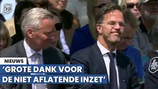 Applaus voor ge&euml;motioneerde Rutte bij herdenking MH17