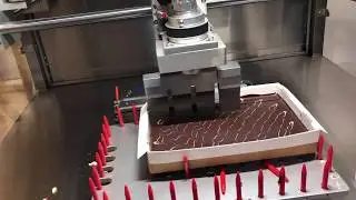 Chocolate Dessert Bars Cutting - Ultrasonic Cake Bars Slicer - Cheersonic