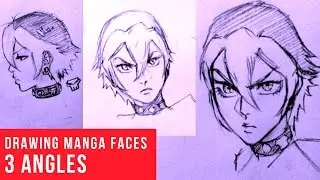 How To Draw Manga Face: 3 Different Angles [Female]