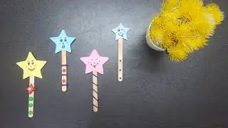 DIY Cute Star magic stick | How to make a magic stick | Sadhika Art and Craft #SadhiKaft