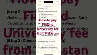 How to Pay Your University Fee from Pakistan |HBL, UBL, Meezan Bank #reels #finland #fees #shorts