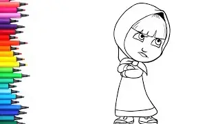 How To Draw Angry Masha Drawing, Painting & Colouring for Kids and Toddlers_ Child Art 