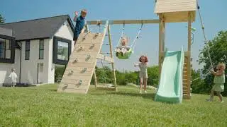 PolarPlay Tower Kids Wooden Climbing Frame - Climb & Swing Tyra Sage