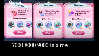 Candy Crush Saga Level #7000 #8000 #9000 major milestones no boosters sugar stars in a row