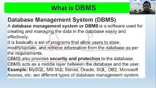 What is DBMS ? || Unit-1 || Topic-3 || data base management system ||